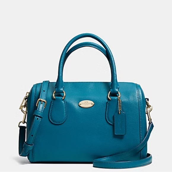 Coach Mini Benett Crossbody in Turquoise pebbled leather - Picture 1 of 13